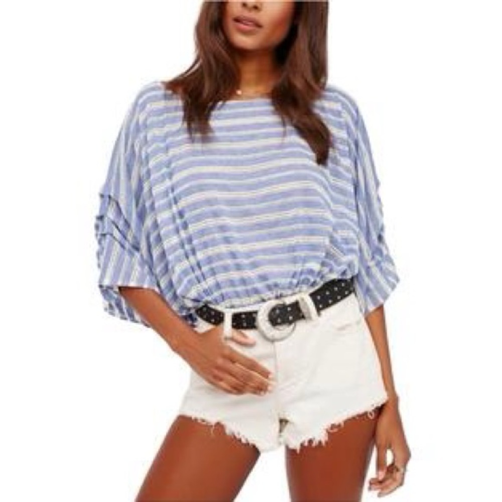 Free People NWT “Azelea” top $68 cotton/linen mix